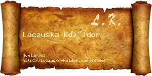 Laczuska Káldor névjegykártya